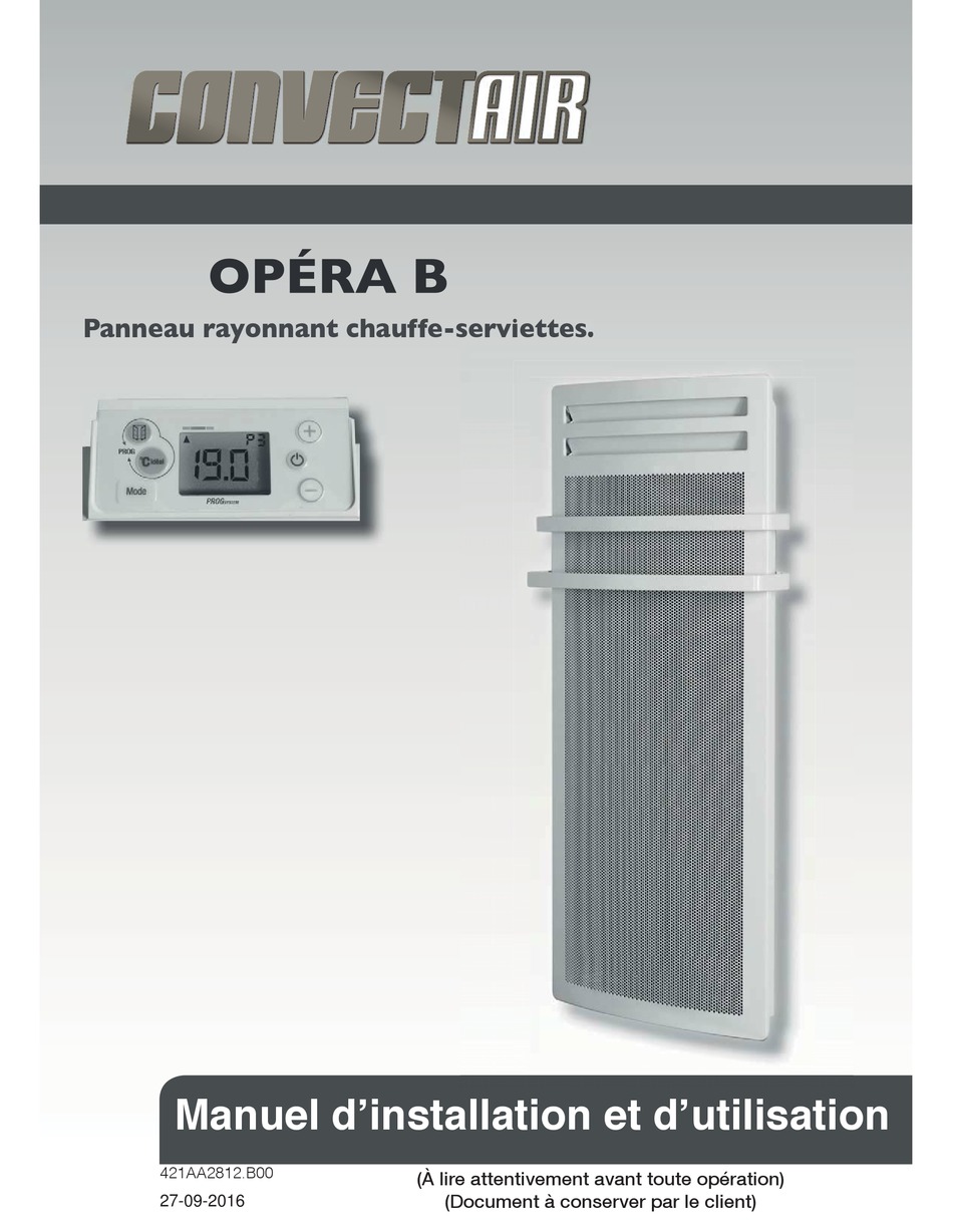 CONVECTAIR OPERA B INSTALLATION OPERATING INSTRUCTIONS MANUAL Pdf 