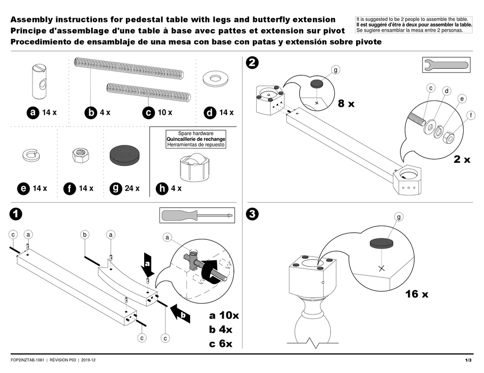 CANADEL FOP2INZTAB1081 ASSEMBLY INSTRUCTIONS MANUAL Pdf Download