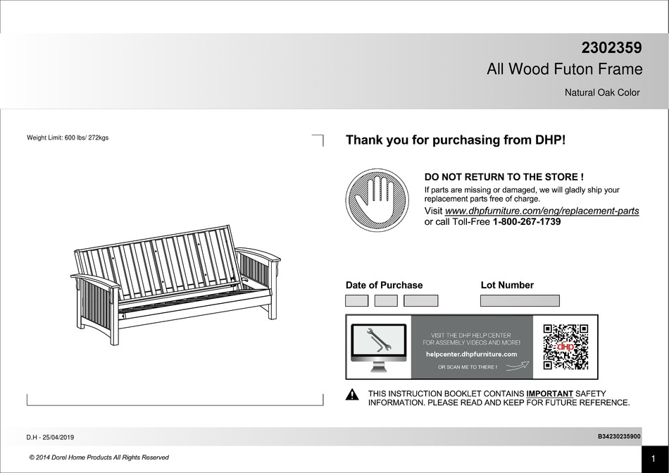 DOREL HOME PRODUCTS 2302359 ASSEMBLY INSTRUCTIONS MANUAL Pdf Download