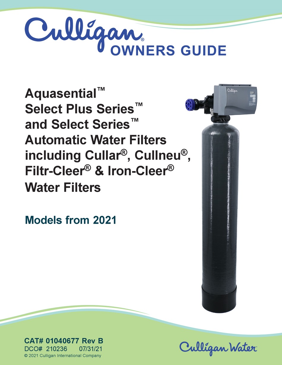 Culligan Aquasential Select Plus Series Owner S Manual Pdf Download Manualslib