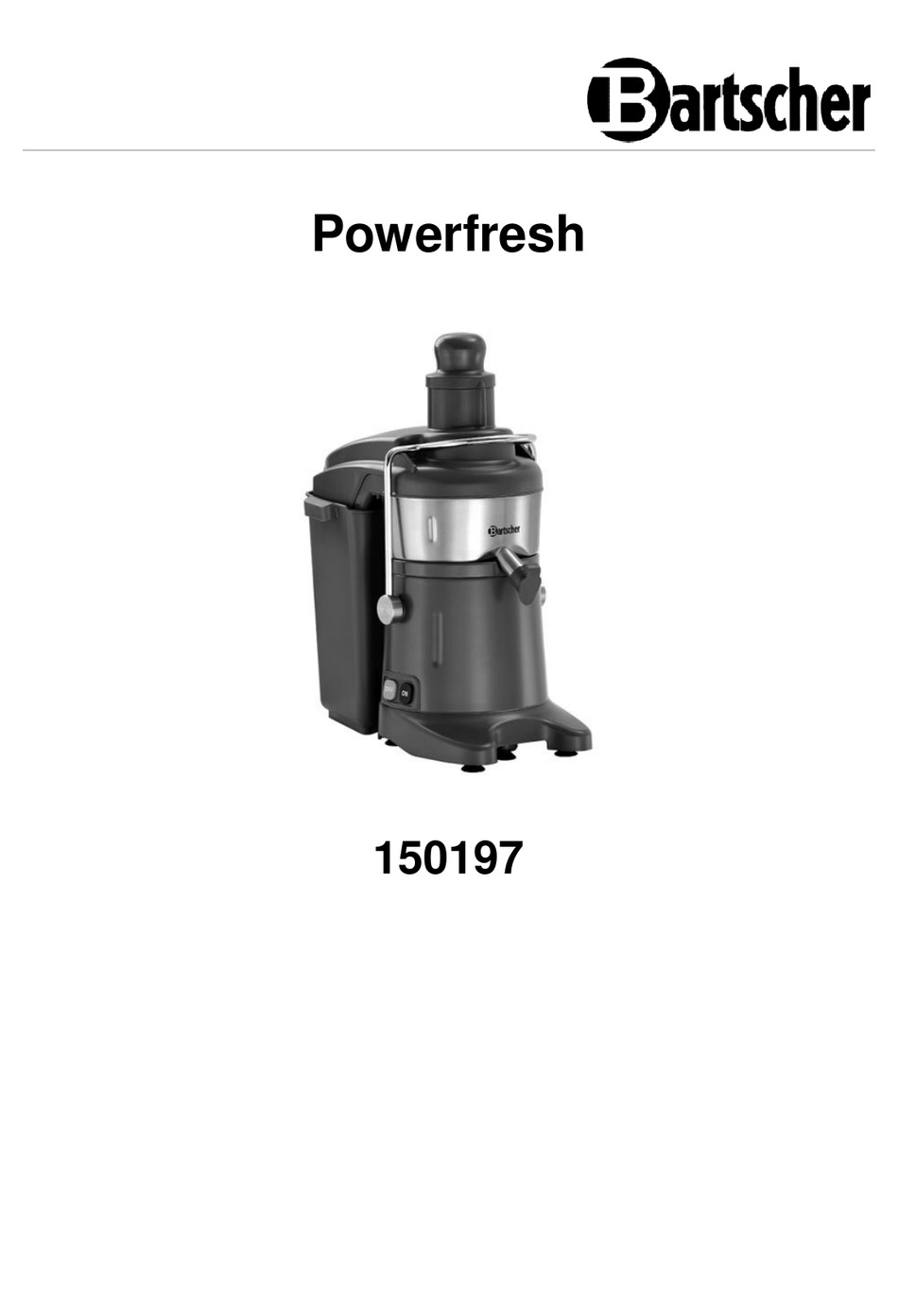 BARTSCHER POWERFRESH INSTRUCTION MANUAL Pdf Download | ManualsLib