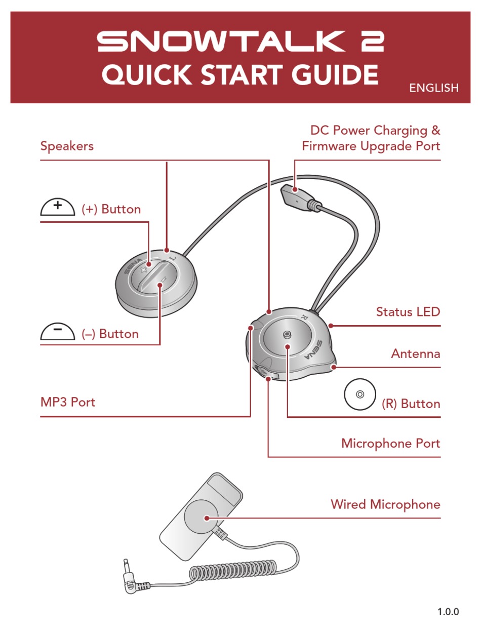 SENA SNOWTALK 2 QUICK START MANUAL Pdf Download ManualsLib