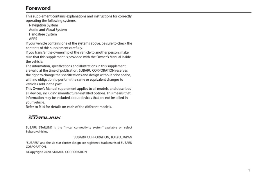 SUBARU LEGACY 2021 MANUAL Pdf Download | ManualsLib