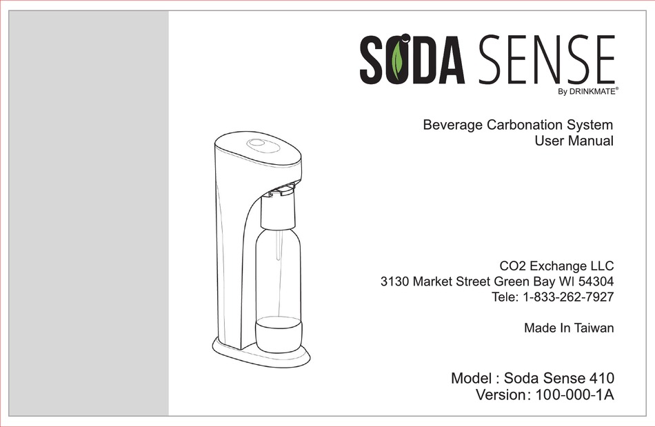 DRINKMATE SODA SENSE 410 USER MANUAL Pdf Download ManualsLib