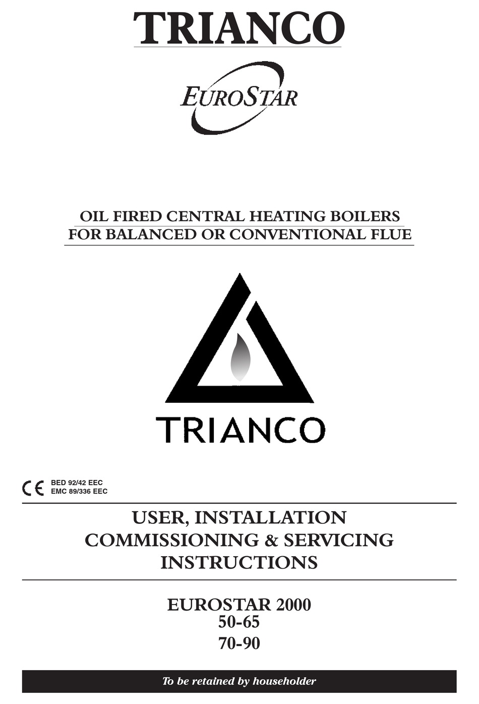 TRIANCO EUROSTAR 2000 50-65 USER, INSTALLATION, COMMISSIONING u0026 SERVICING  INSTRUCTIONS Pdf Download | ManualsLib