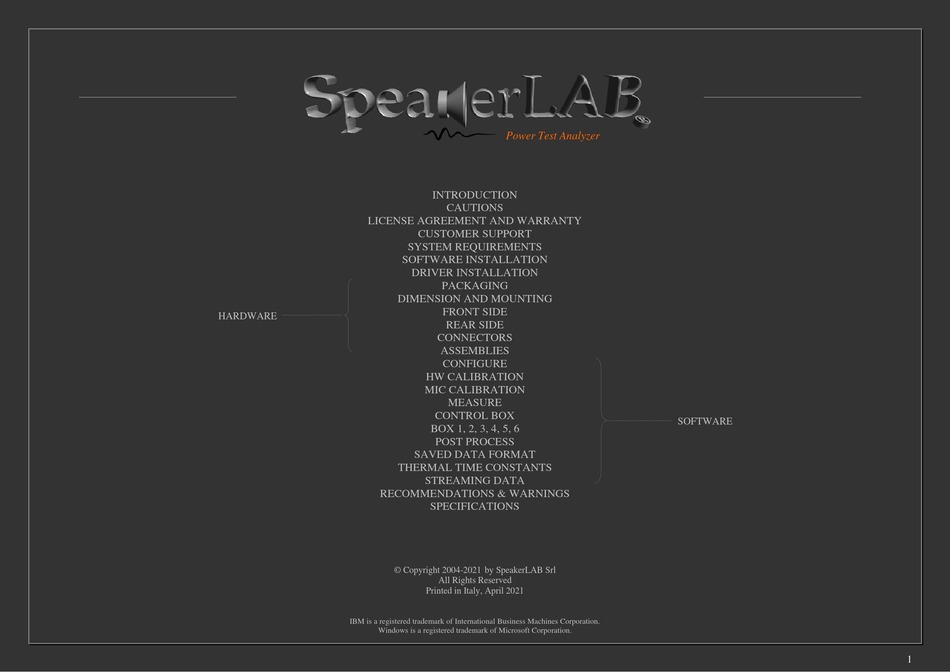 SPEAKERLAB POWER TEST ANALYZER MANUAL Pdf Download ManualsLib