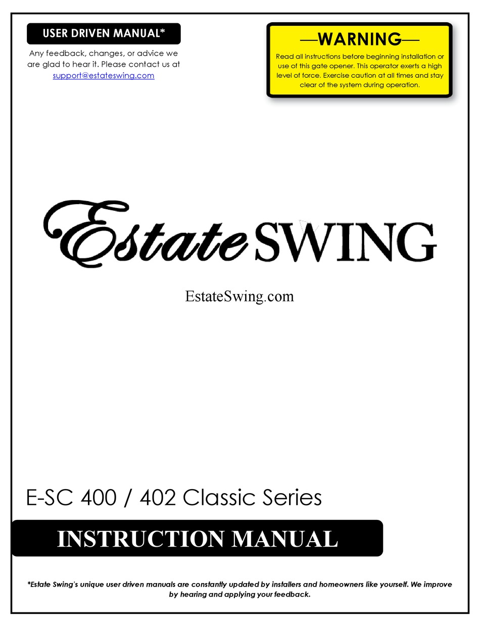 ESTATE SWING E-SC 400 CLASSIC SERIES INSTRUCTION MANUAL Pdf Download Sns-Brigh10