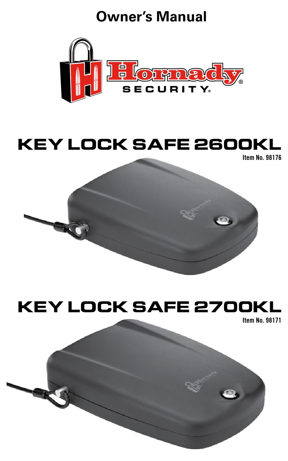 HORNADY SECURITY 2600KL OWNER'S MANUAL Pdf Download ManualsLib