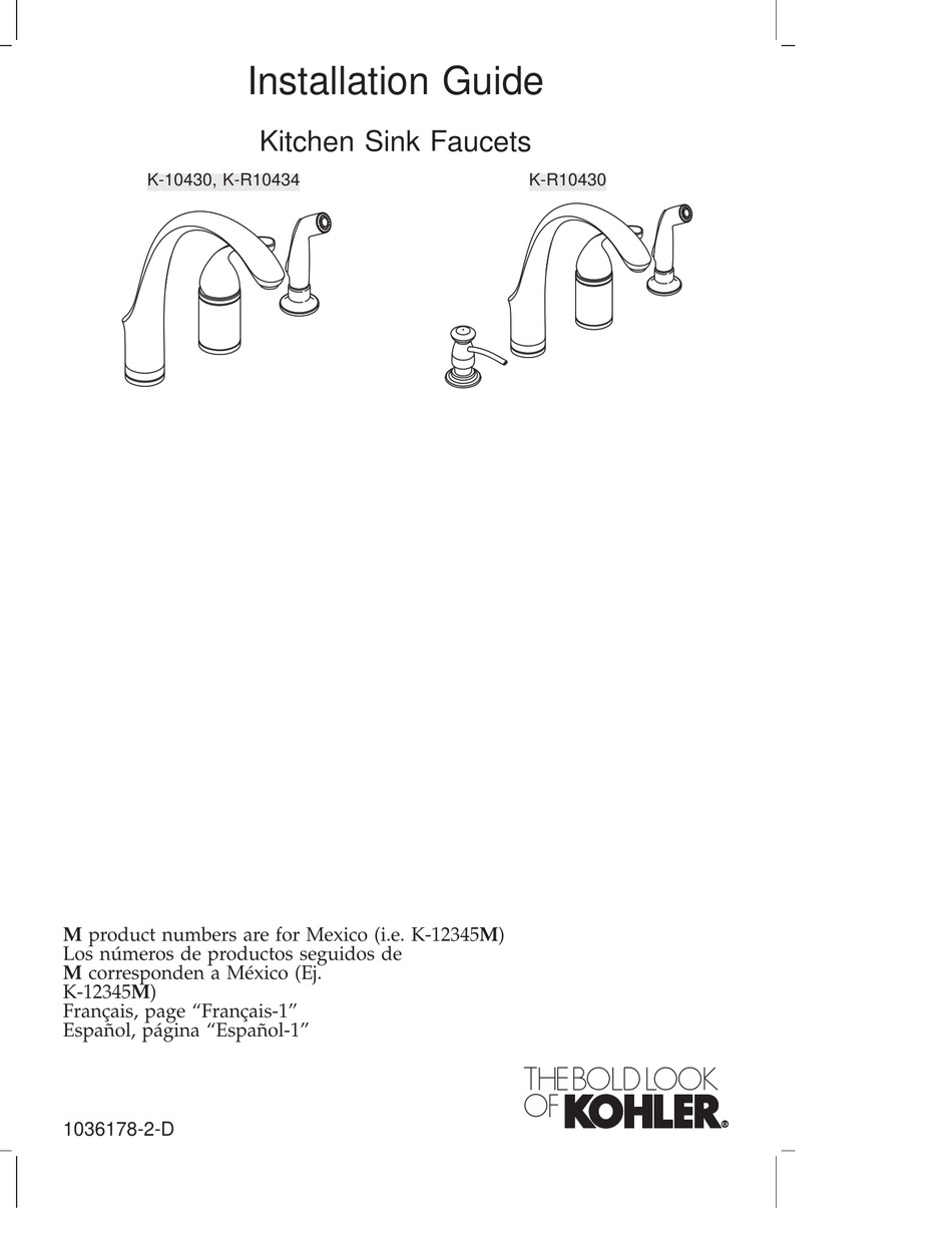 KOHLER K10430 INSTALLATION MANUAL Pdf Download ManualsLib