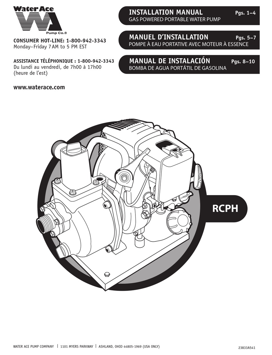 WATER ACE RCPH INSTALLATION MANUAL Pdf Download | ManualsLib