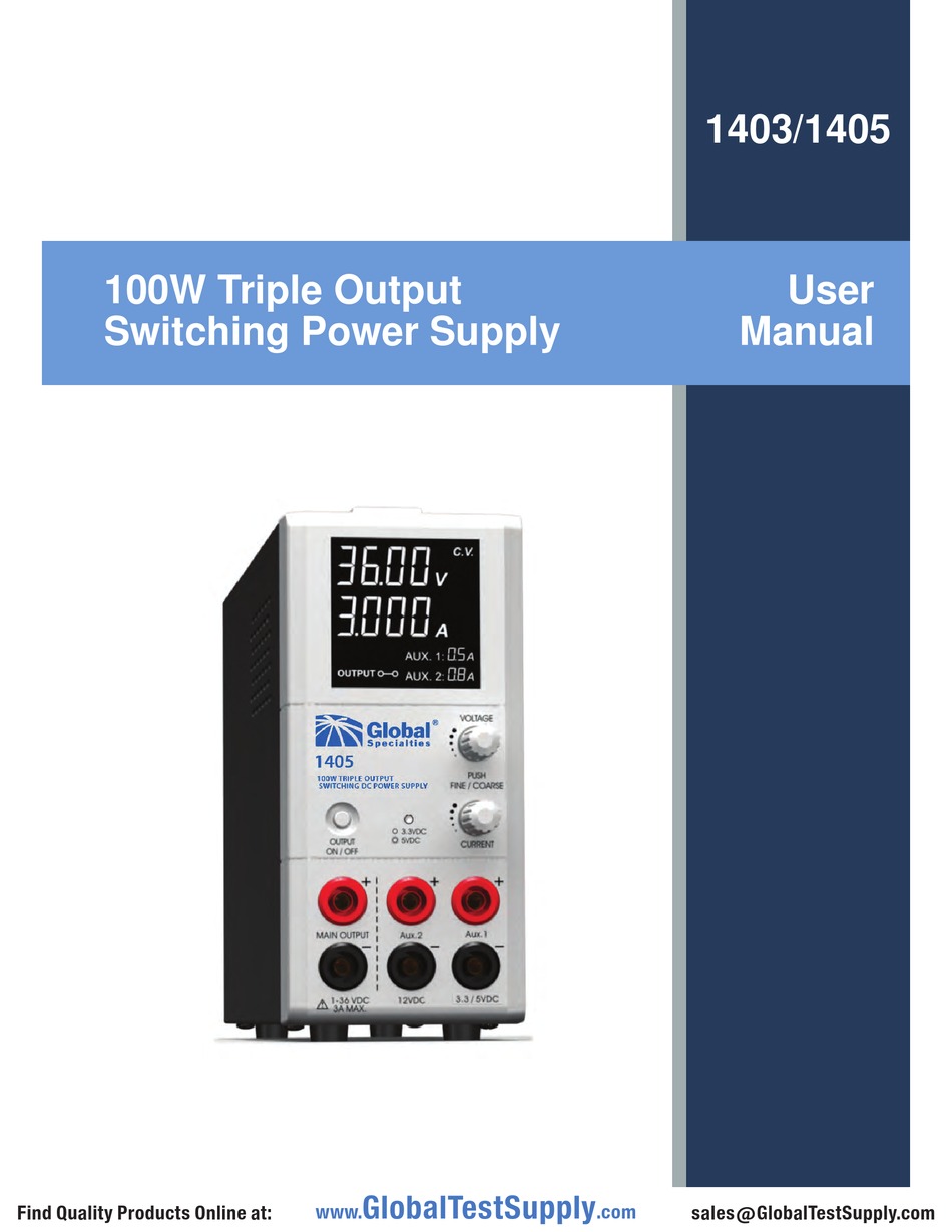 GLOBAL TEST SUPPLY 1403 USER MANUAL Pdf Download ManualsLib