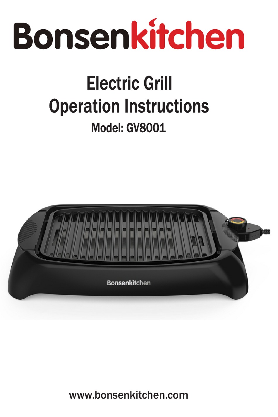 BONSENKITCHEN GV8001 OPERATION INSTRUCTIONS MANUAL Pdf Download ManualsLib