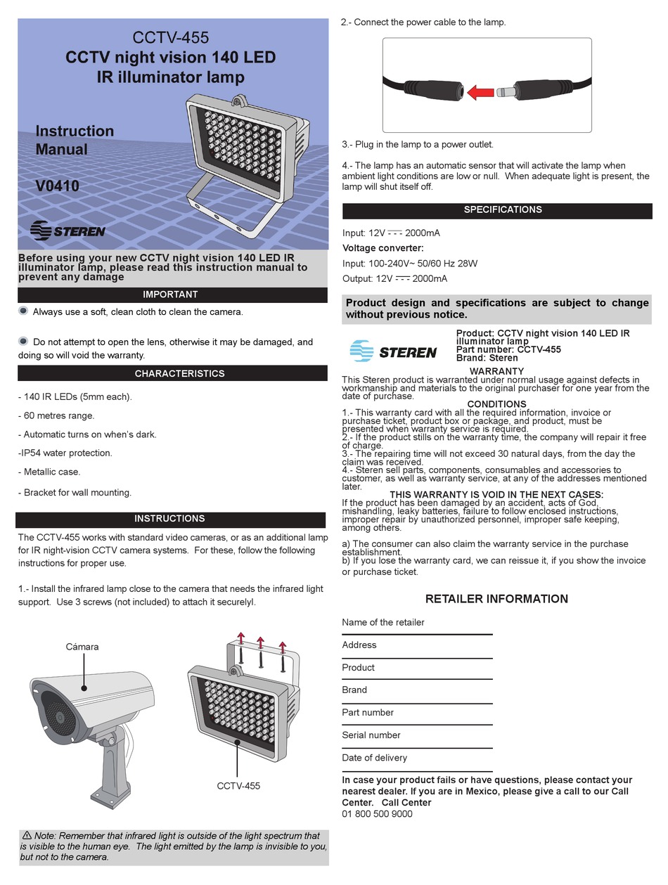 STEREN CCTV455 INSTRUCTION MANUAL Pdf Download ManualsLib