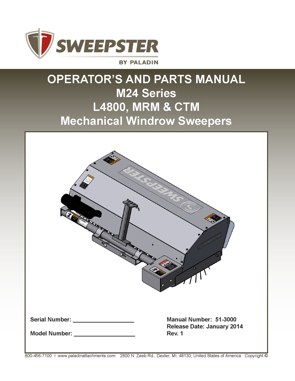 PALADIN SWEEPSTER M24 SERIES OPERATOR AND PARTS MANUAL Pdf Download