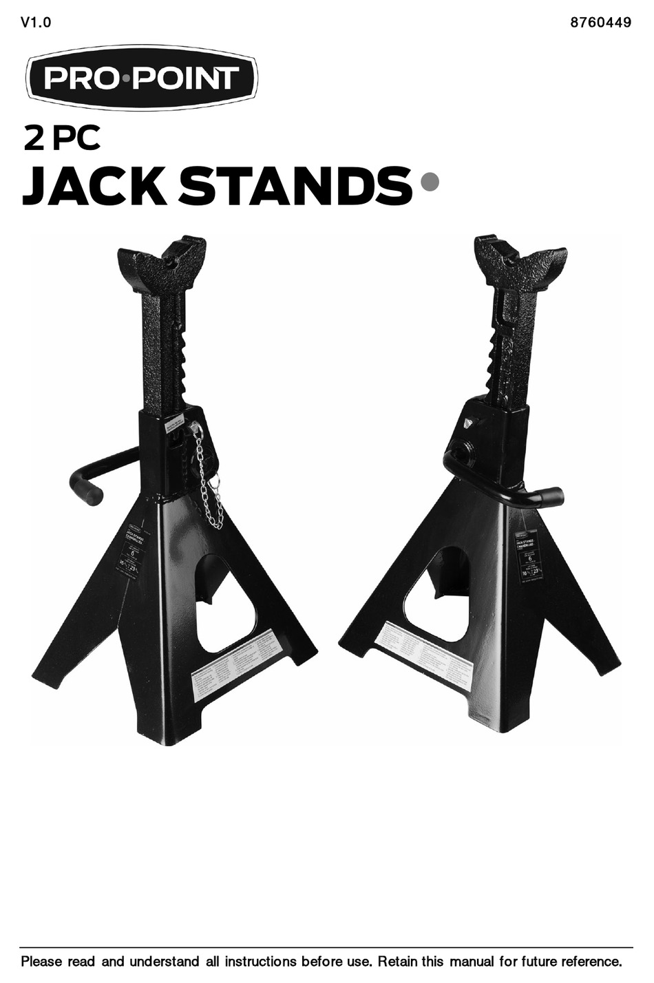 PRO.POINT JACK STANDS INSTRUCTIONS MANUAL Pdf Download ManualsLib