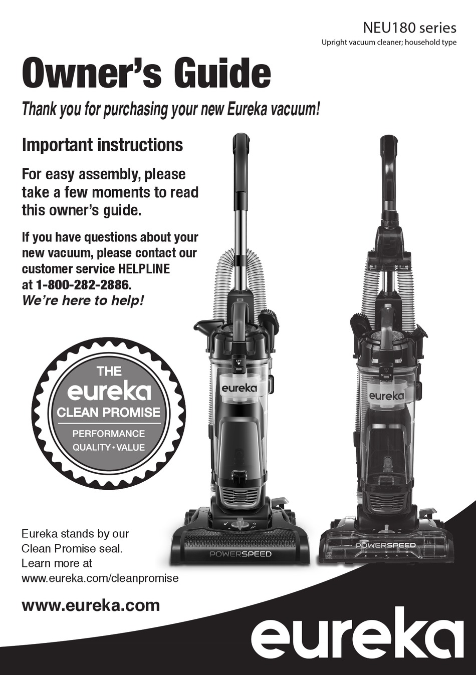 EUREKA NEU180 SERIES OWNER'S MANUAL Pdf Download ManualsLib