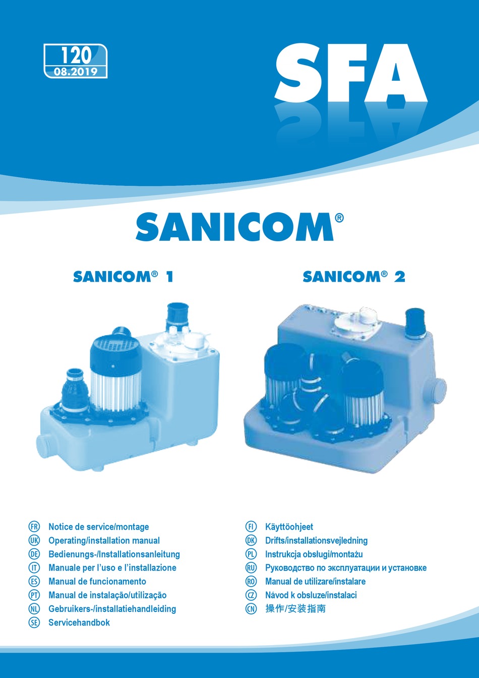 SFA SANICOM 1 OPERATING & INSTALLATION MANUAL Pdf Download | ManualsLib