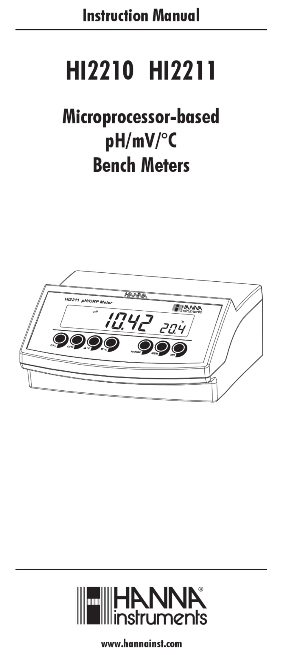 HANNA INSTRUMENTS HI2210 INSTRUCTION MANUAL Pdf Download ManualsLib