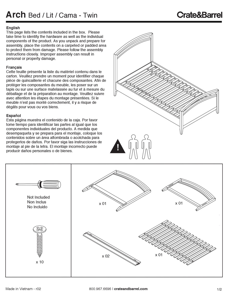 CRATE&BARREL ARCH ASSEMBLY INSTRUCTIONS Pdf Download ManualsLib