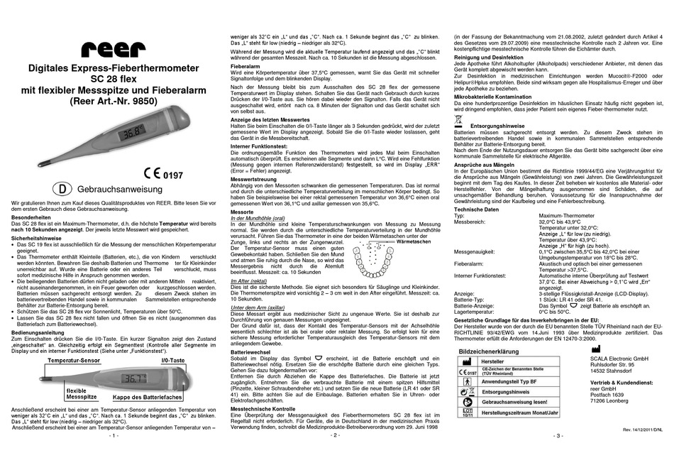 REER 9850 INSTRUCTIONS FOR USE MANUAL Pdf Download ManualsLib
