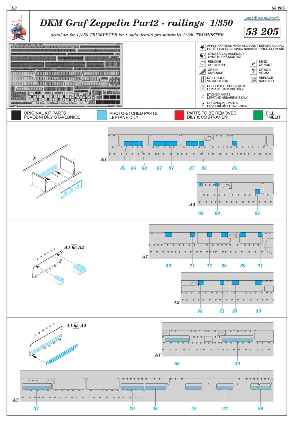 EDUARD DKM GRAF ZEPPELIN PART2 RAILINGS 1/350 QUICK START MANUAL Pdf