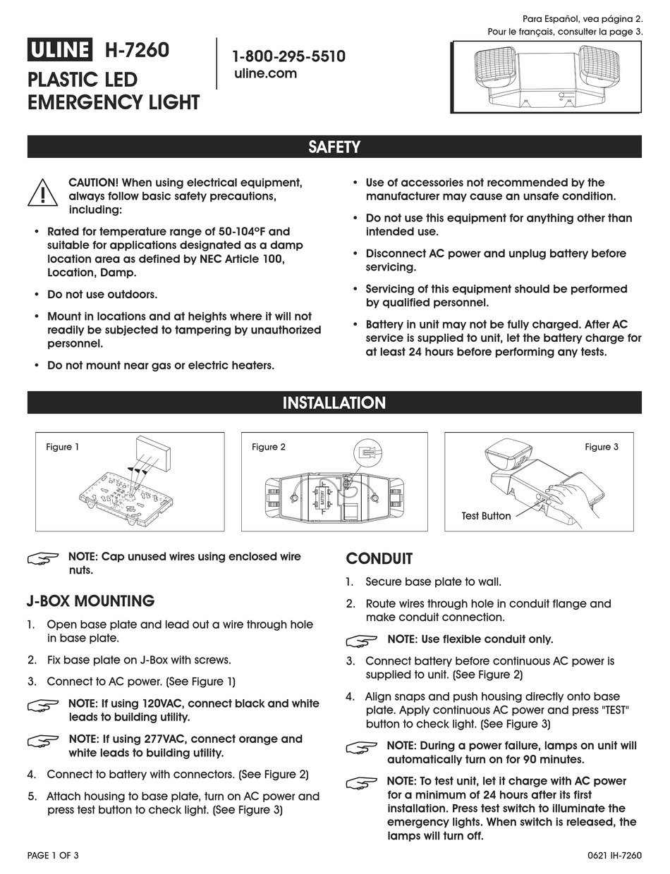 ULINE H7260 QUICK MANUAL Pdf Download ManualsLib