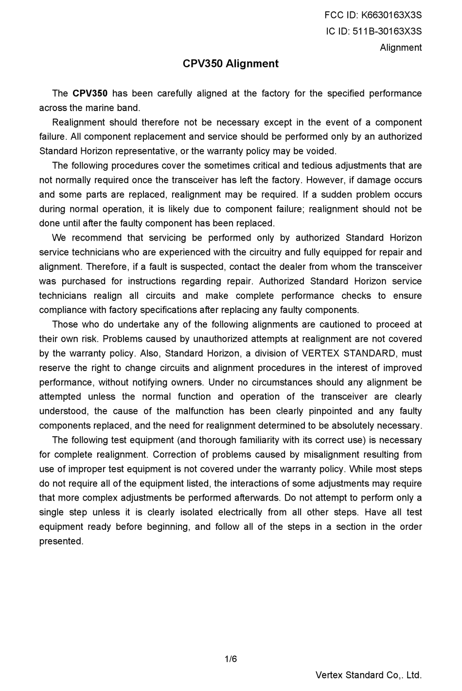 VERTEX STANDARD CPV350 ALIGNMENT MANUAL Pdf Download ManualsLib