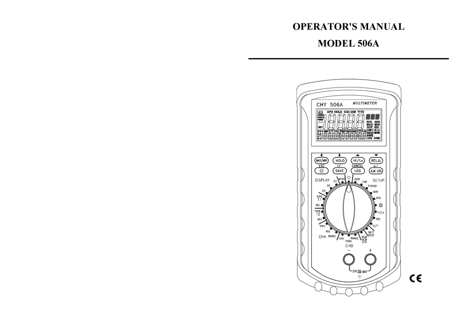 CHY 506A OPERATOR'S MANUAL Pdf Download ManualsLib