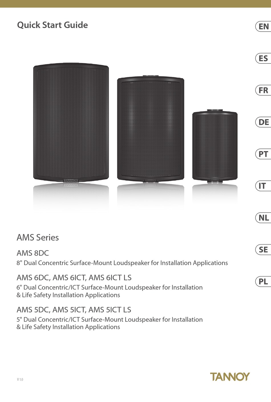 TANNOY AMS SERIES QUICK START MANUAL Pdf Download ManualsLib