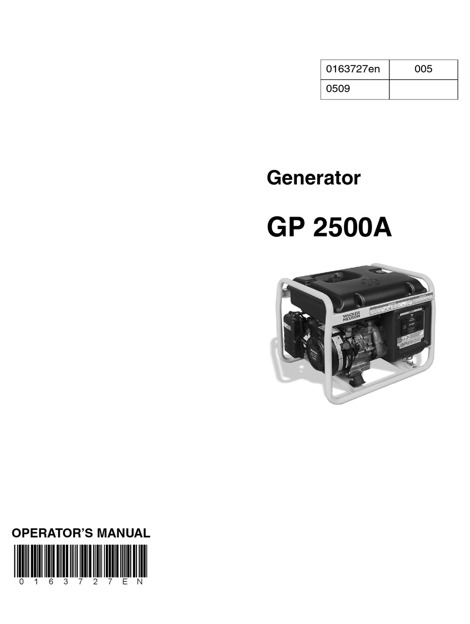 HONDA GP 2500A OPERATOR'S MANUAL Pdf Download | ManualsLib