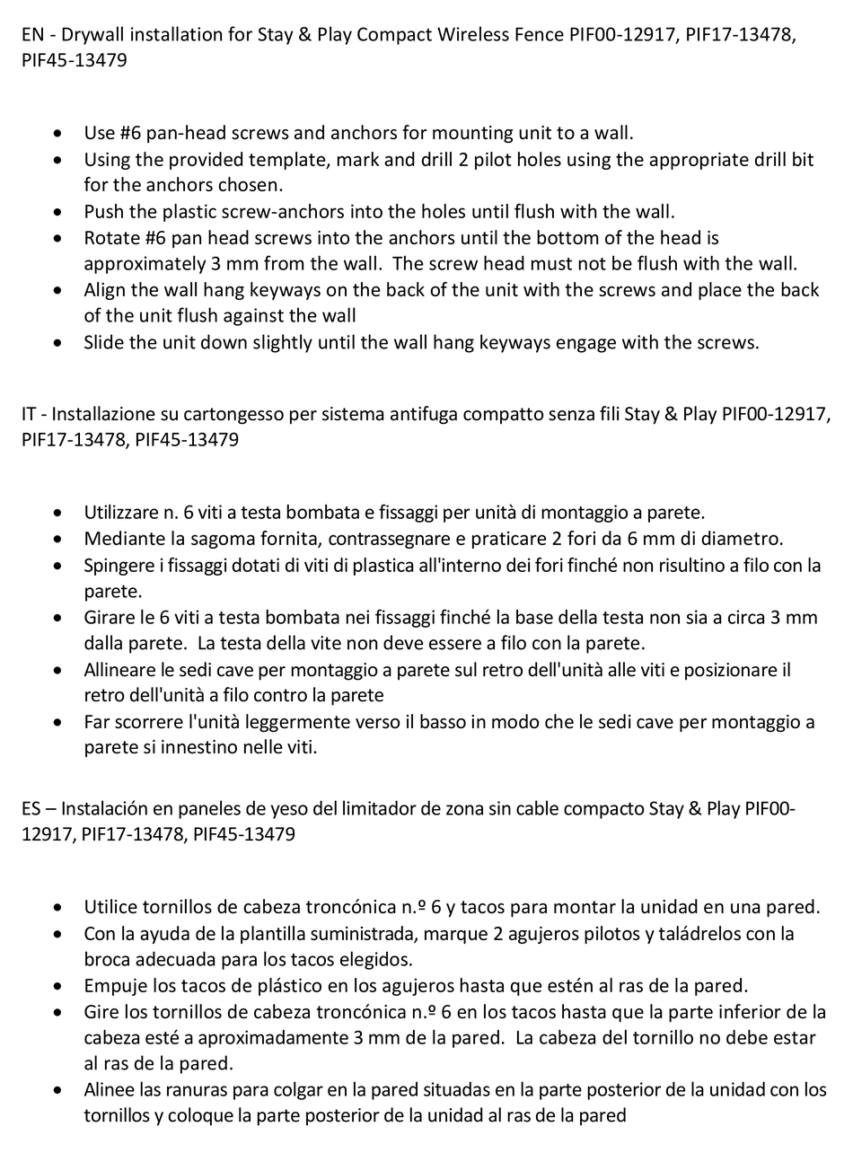 PETSAFE STAY & PLAY PIF0012917 MOUNTING INSTRUCTIONS Pdf Download