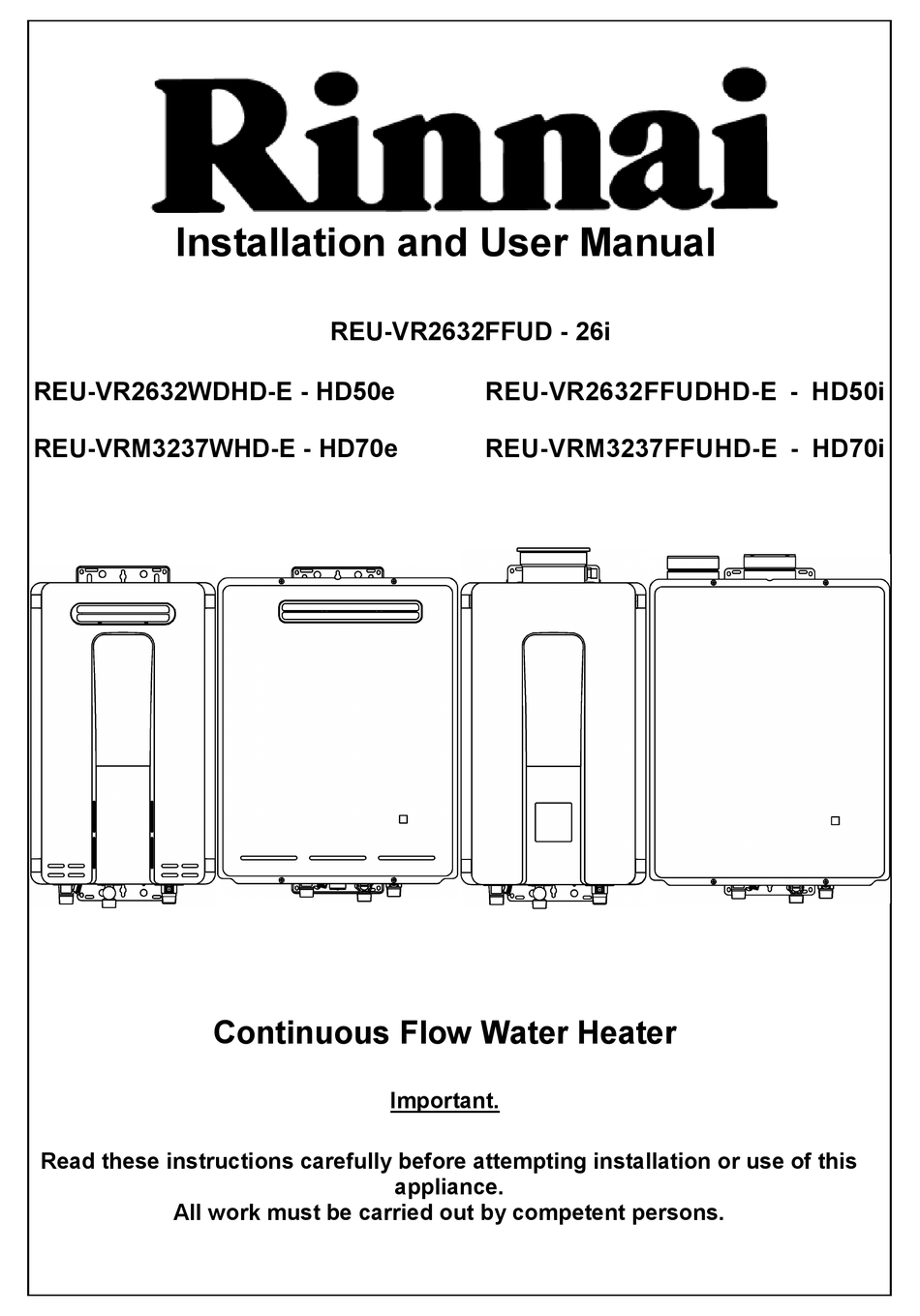 Flue Requirements - Rinnai REU-VR2632FFUD - 26i Installation And Use Manual  [Page 26] | ManualsLib