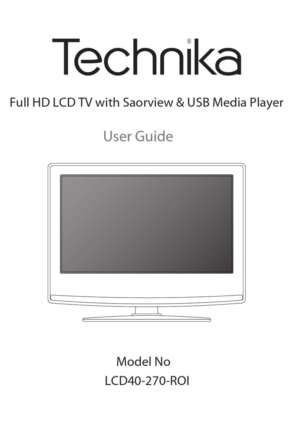 TECHNIKA LCD40270ROI USER MANUAL Pdf Download ManualsLib