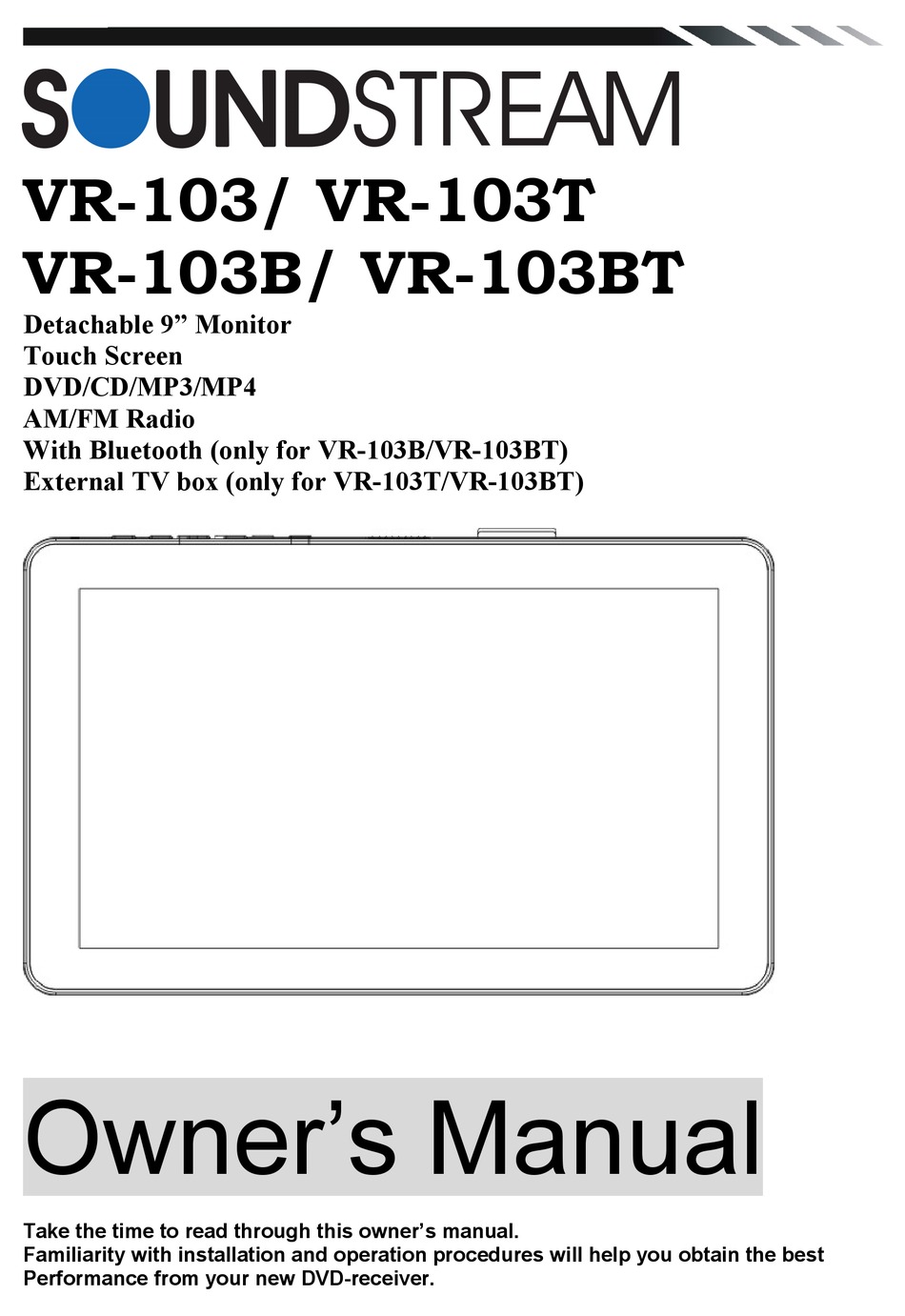 SOUNDSTREAM VR103 OWNER'S MANUAL Pdf Download ManualsLib