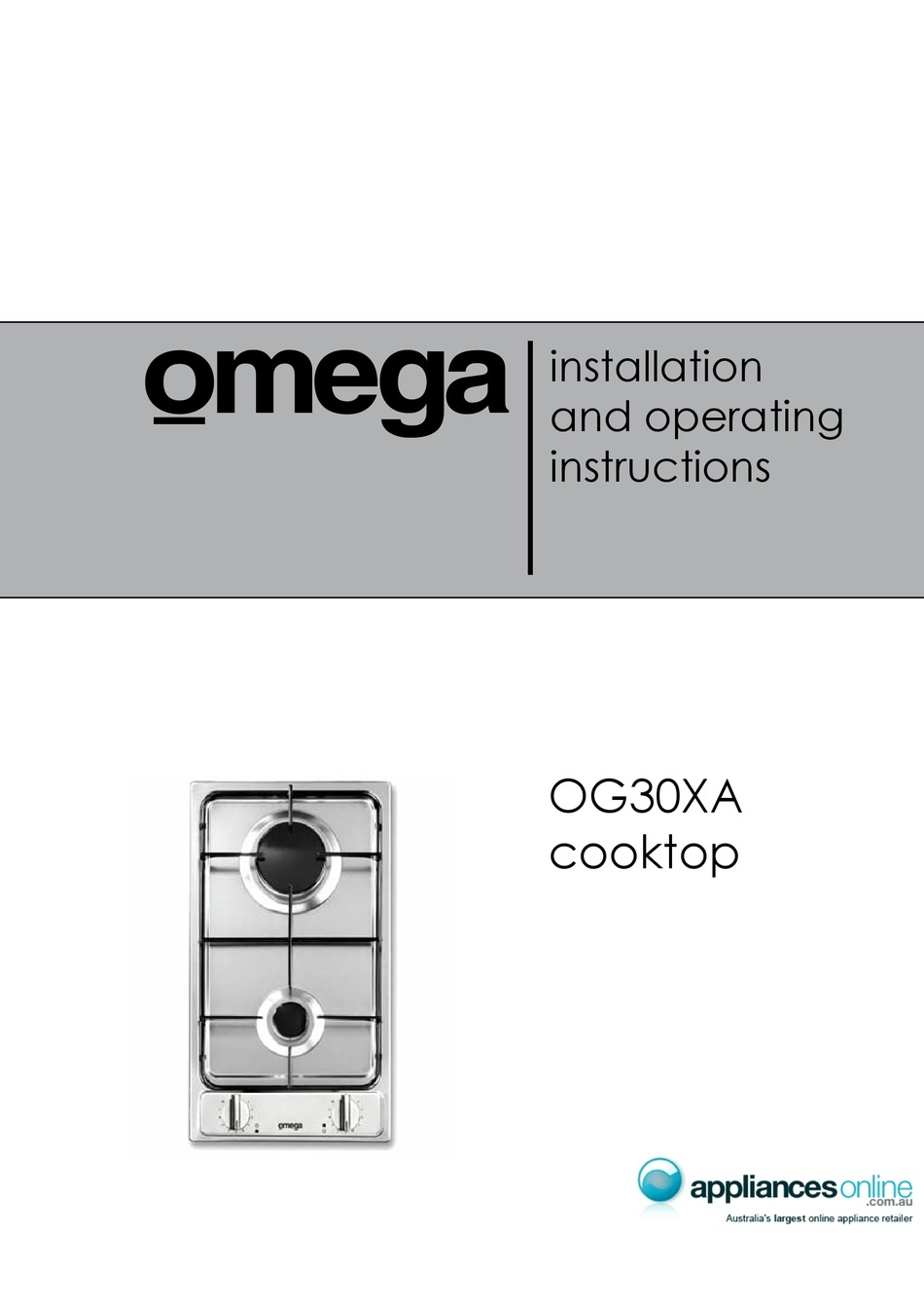 OMEGA OG30XA INSTALLATION AND OPERATING INSTRUCTIONS MANUAL Pdf Download ManualsLib