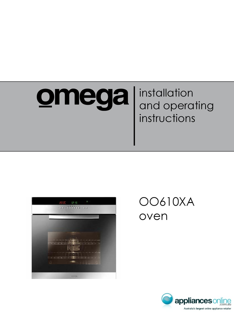 OMEGA OO610XA INSTALLATION AND OPERATING INSTRUCTIONS MANUAL Pdf