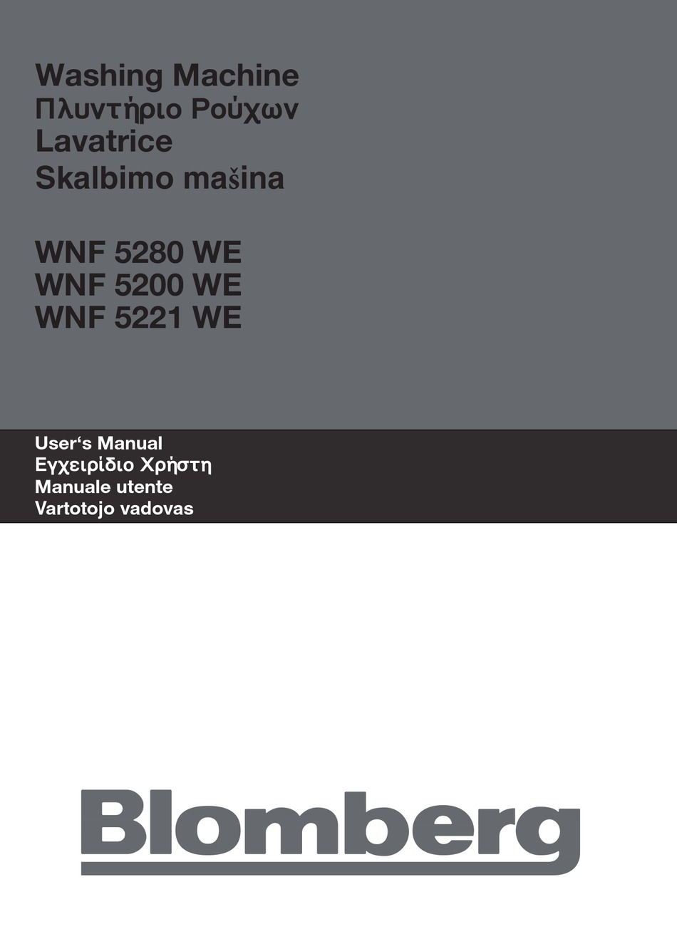 BLOMBERG WNF 5280 WE USER MANUAL Pdf Download | ManualsLib