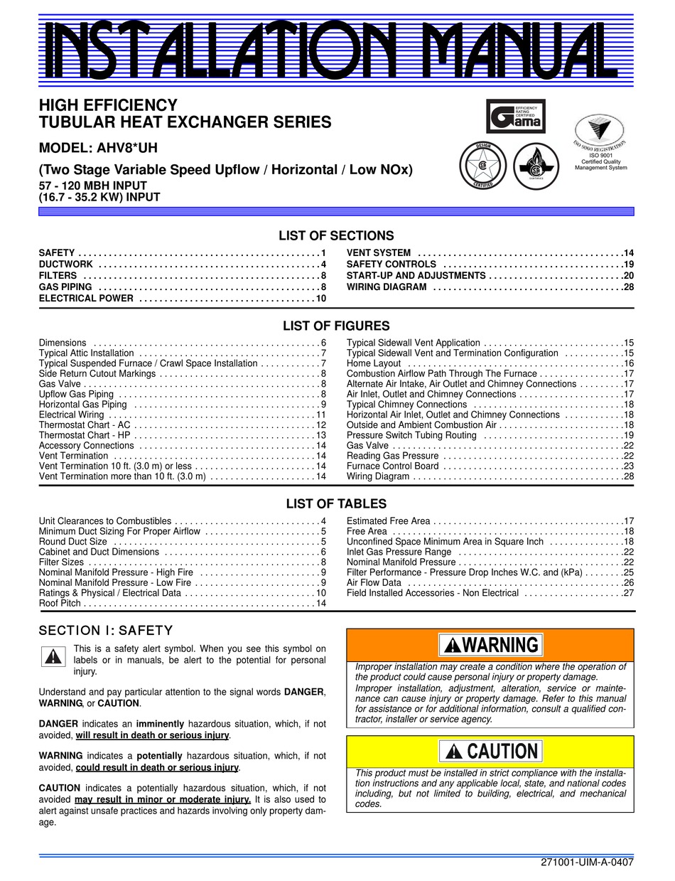 UNITARY PRODUCTS GROUP AHV8 UH INSTALLATION MANUAL Pdf Download 