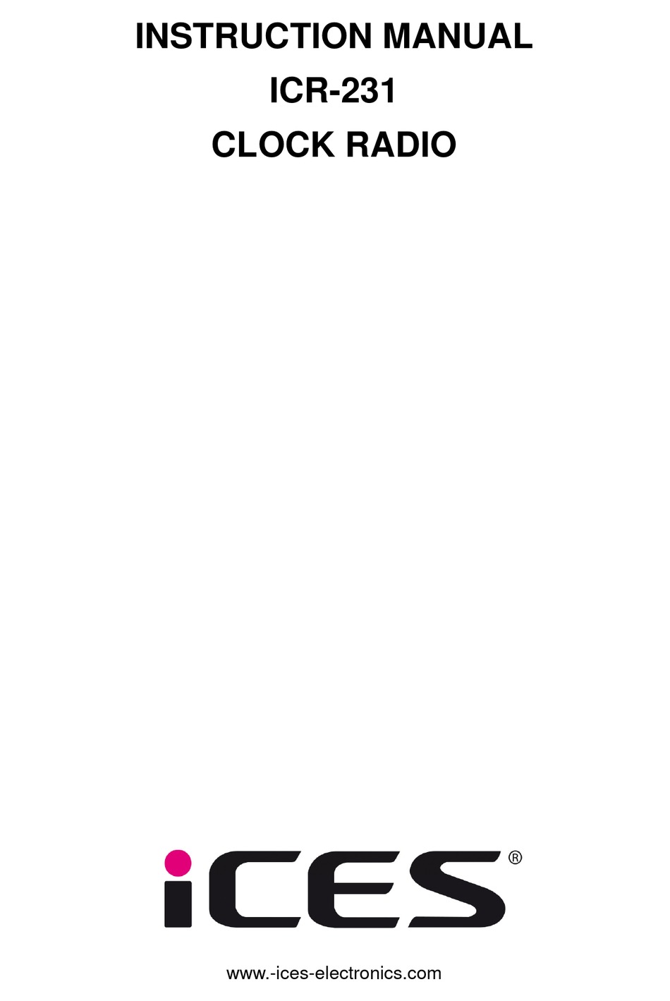 ICES ICR231 INSTRUCTION MANUAL Pdf Download ManualsLib