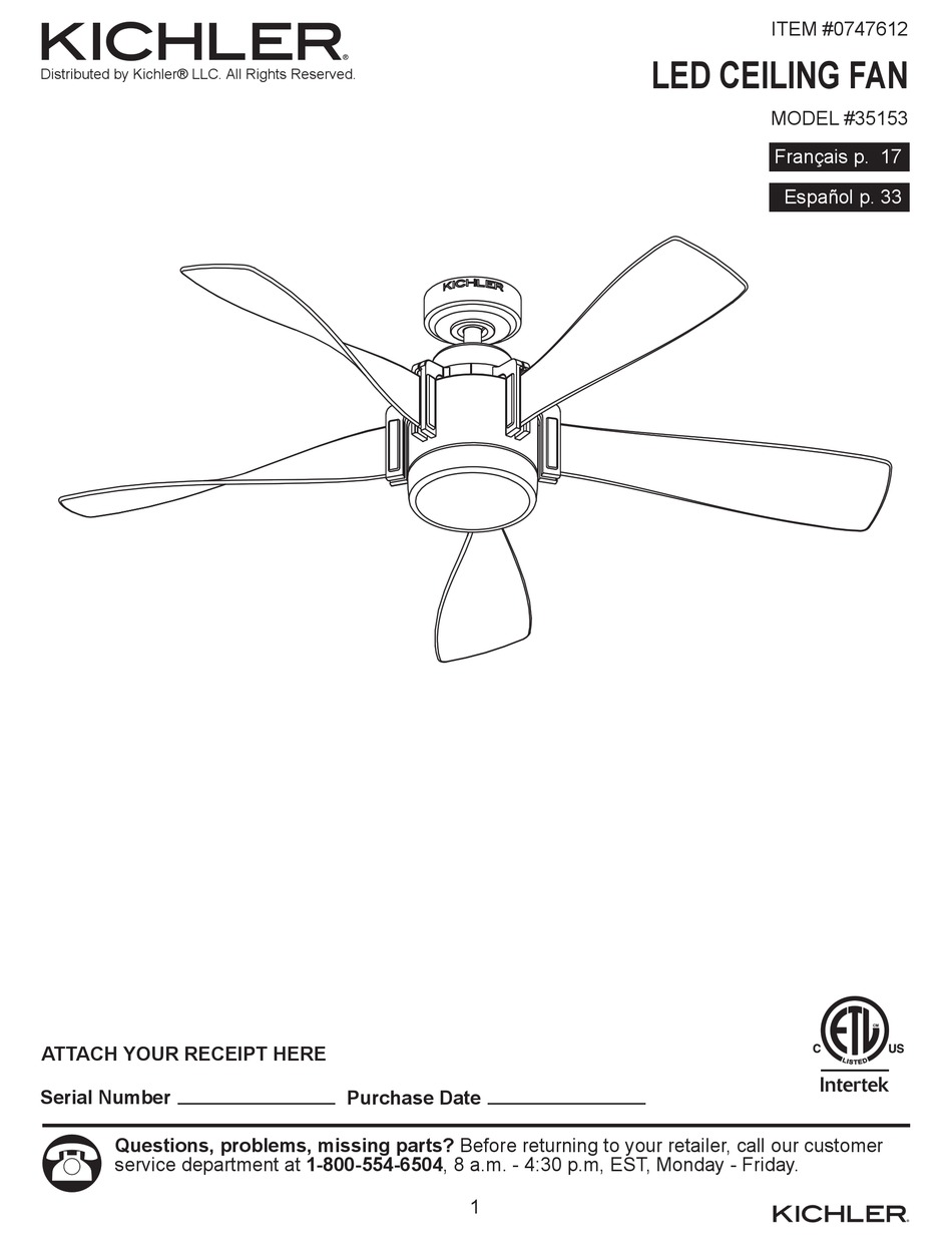 KICHLER LIGHTING 35153 INSTALL MANUAL Pdf Download ManualsLib
