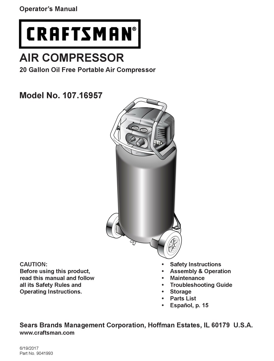 CRAFTSMAN 107.16957 OPERATOR'S MANUAL Pdf Download | ManualsLib