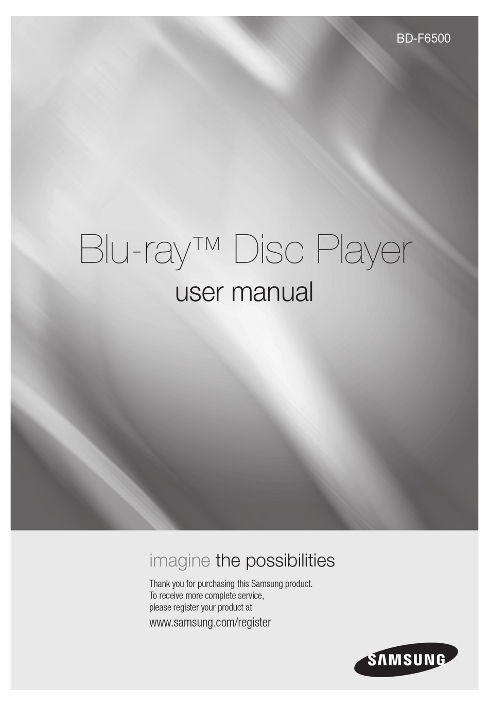 SAMSUNG BDF6500 USER MANUAL Pdf Download ManualsLib