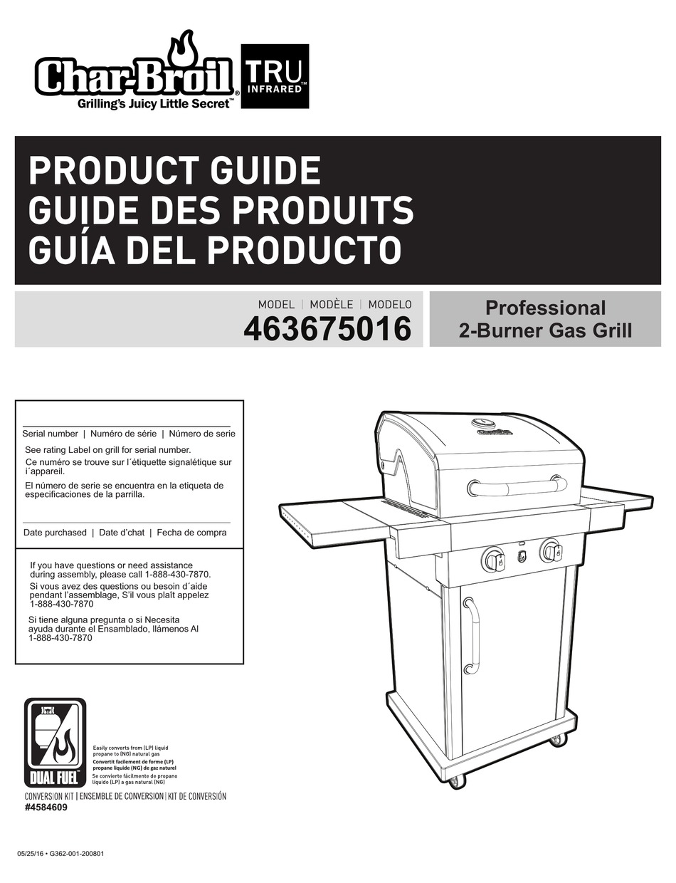 Parts Diagram Char Broil 463675016 Product Manual Page 23