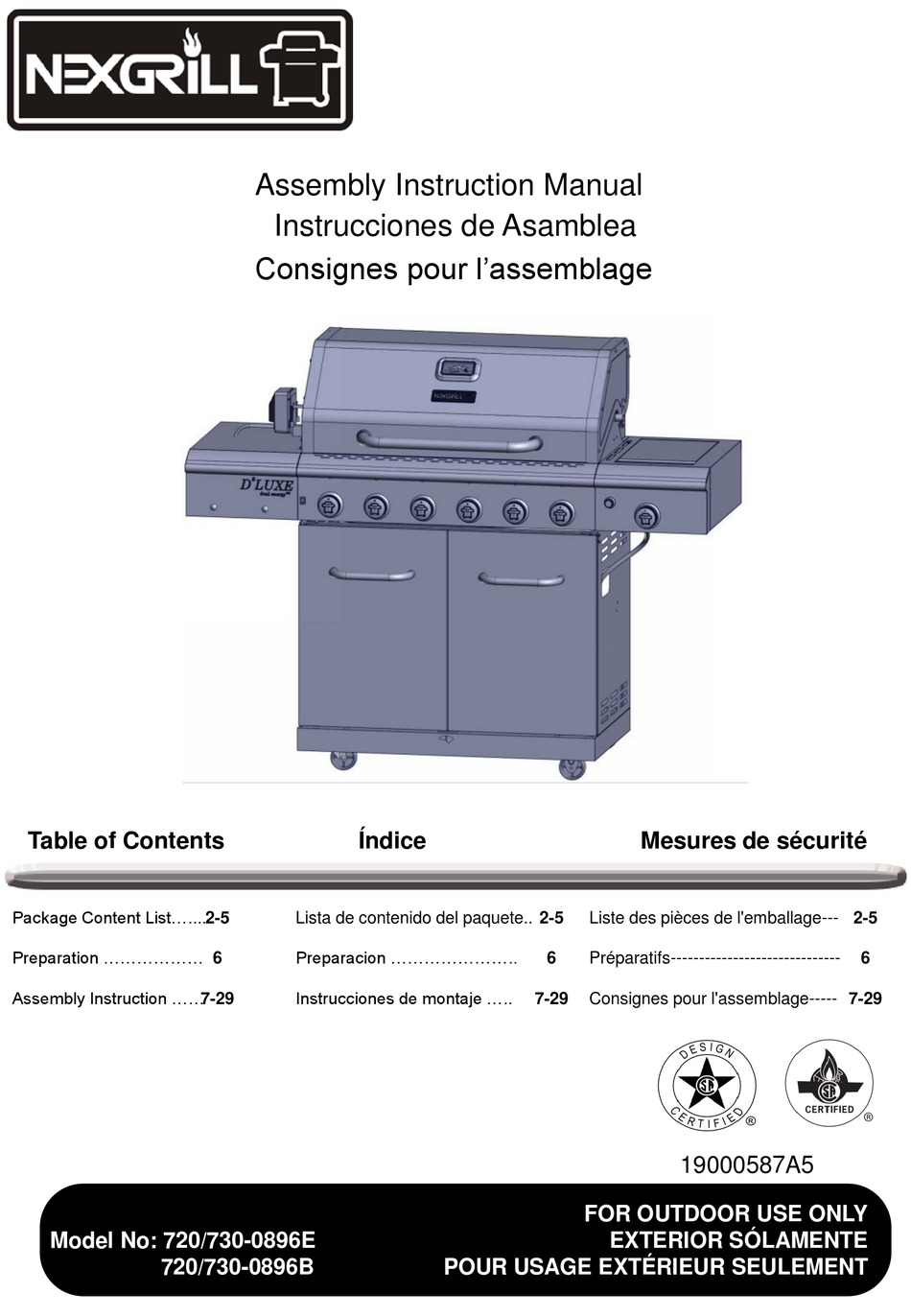 NEXGRILL 7300896B ASSEMBLY & INSTRUCTION MANUAL Pdf Download ManualsLib