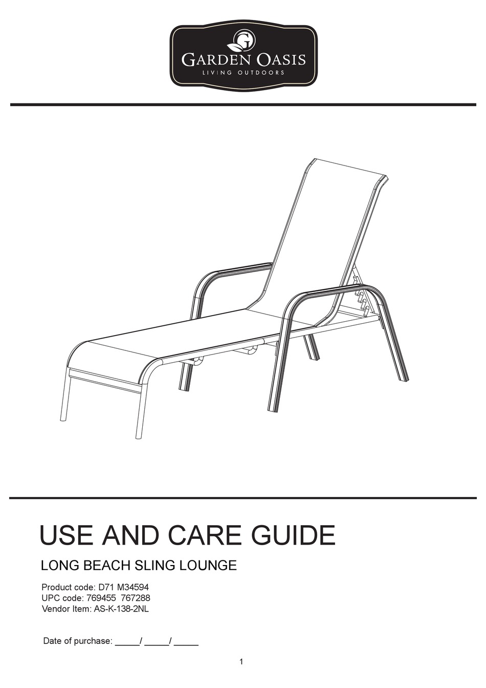 GARDEN OASIS ASK1382NL USE AND CARE MANUAL Pdf Download ManualsLib