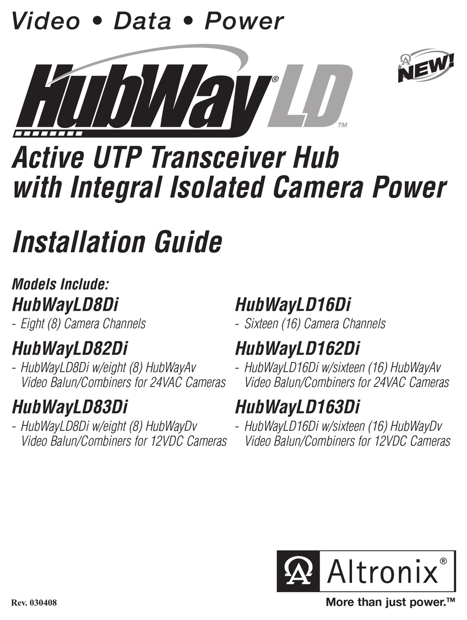 ALTRONIX HUBWAY LD SERIES INSTALLATION MANUAL Pdf Download | ManualsLib