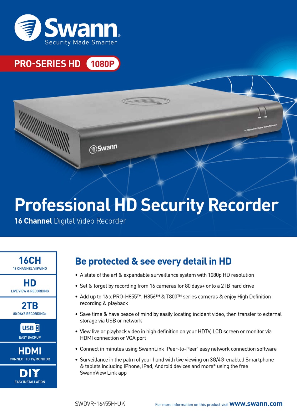 SWANN DVR164550 USER MANUAL Pdf Download ManualsLib