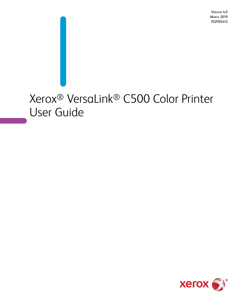 XEROX VERSALINK C500 USER MANUAL Pdf Download | ManualsLib