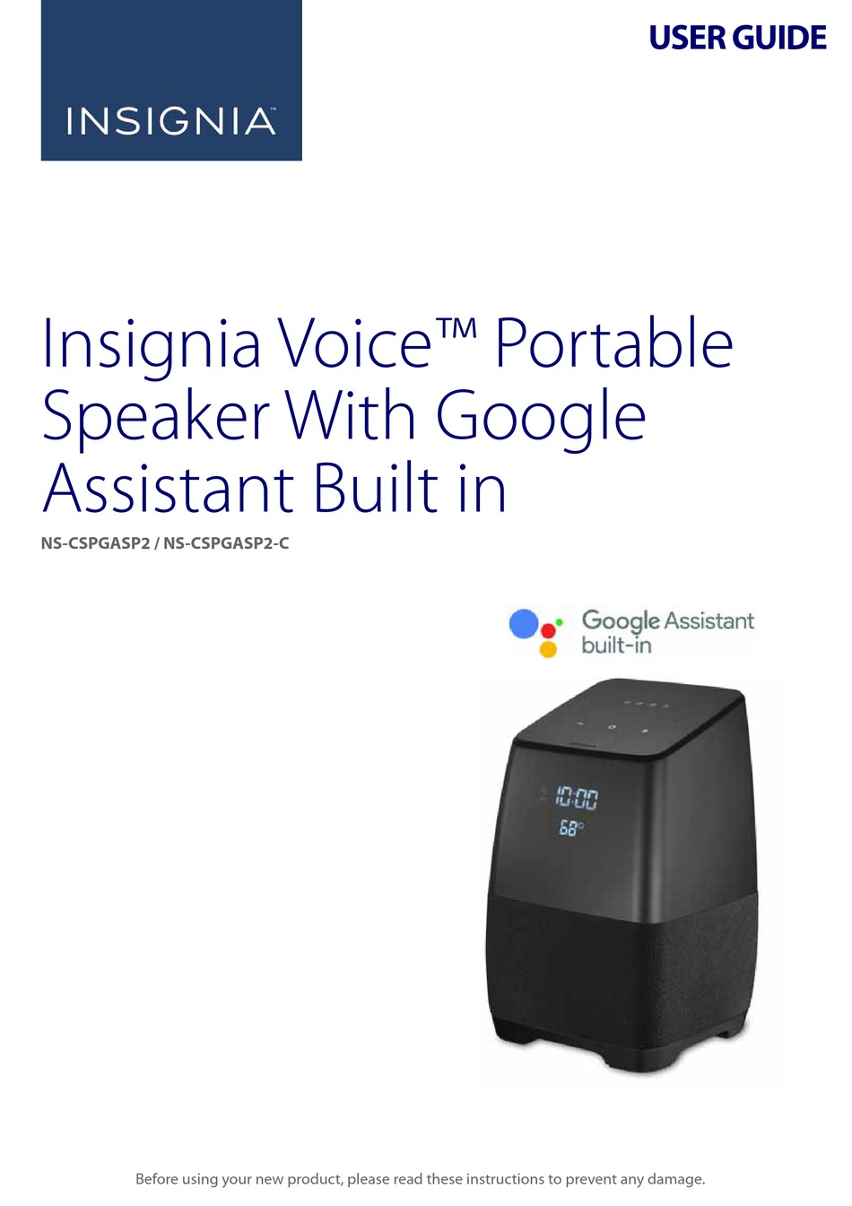 INSIGNIA VOICE NS-CSPGASP2 USER MANUAL 
