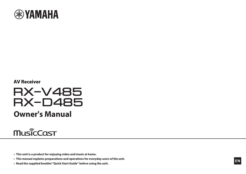 YAMAHA RXV485 OWNER